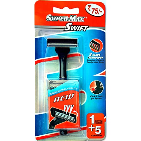Supermax Swift Razor (1 System Handle + 5 Cartridges)